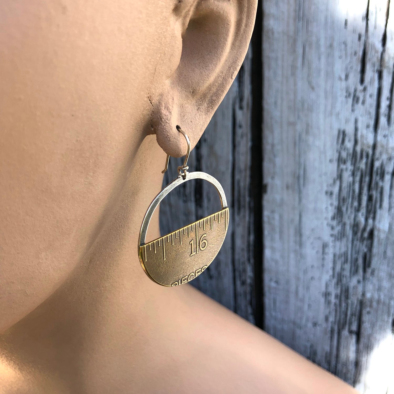 Image of Vintage advertising rule earrings 