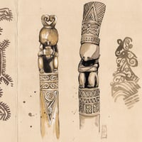 Image 3 of Original Painting - "Arts anciens du Timor" - 29,5 x 42 cm