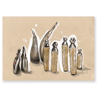 Image 1 of Original Painting - "Boîte à médicaments et boîte à chaux" - 29,5 x 42 cm