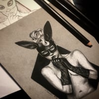 Image 4 of Original Charcoal Bunny Drawing