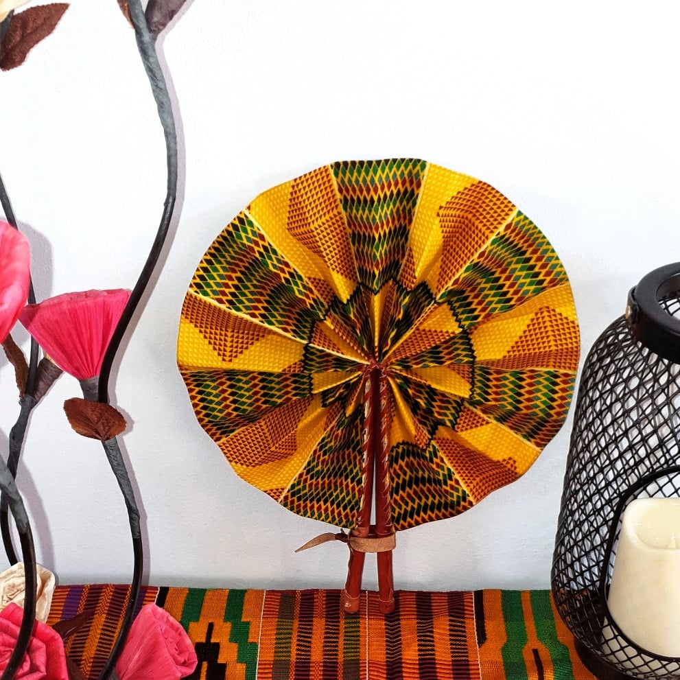 Image of FATHIA AFRICAN PRINT HANDHELD FAN