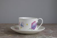 Image 1 of Sweet Pea English Fine Bone China Tea Cup & Saucer