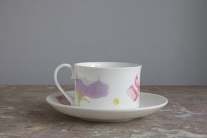 Image of Sweet Pea English Fine Bone China Tea Cup & Saucer
