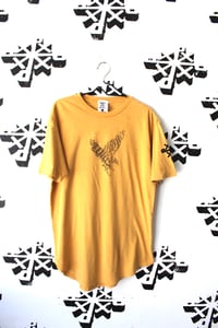 Image of fly in fly out tee in gold 