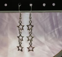 Silver Triple Star Earrings