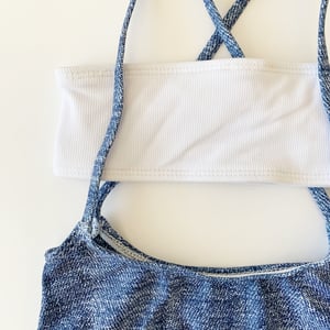 Image of Malibu Swimsuit Denim and White