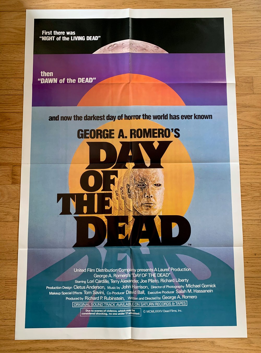 1985 DAY OF THE DEAD Original U.S. One Sheet Movie Poster