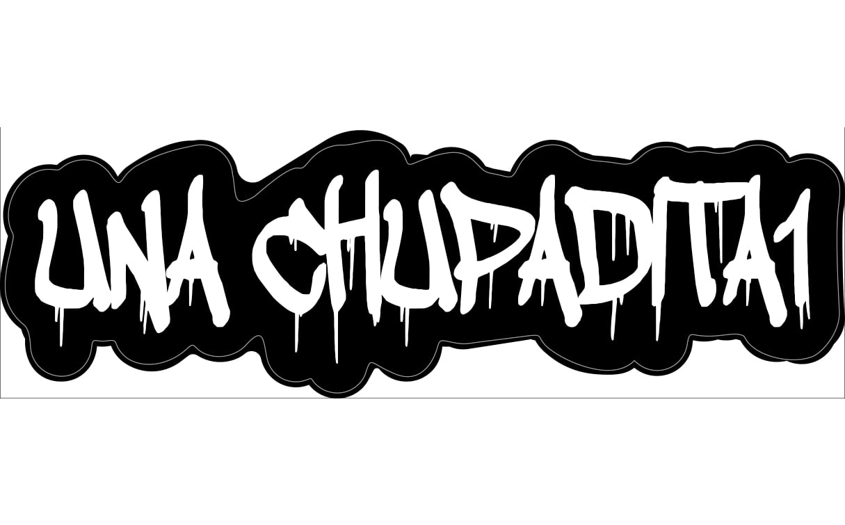 Image of 4 x 1 White/Black UnaChupadita Decal