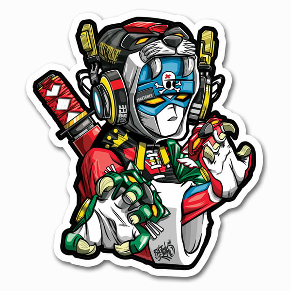 Image of Kung Fu Voltron Sticker