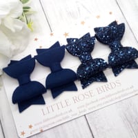 Image 1 of Navy Blue Pigtail Set