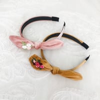 Image 2 of Rosette Toddler Velvet Headband 