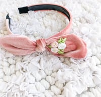 Image 3 of Rosette Toddler Velvet Headband 