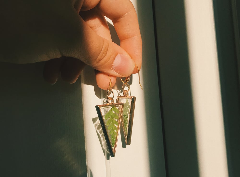 Image of prism leaf earrings