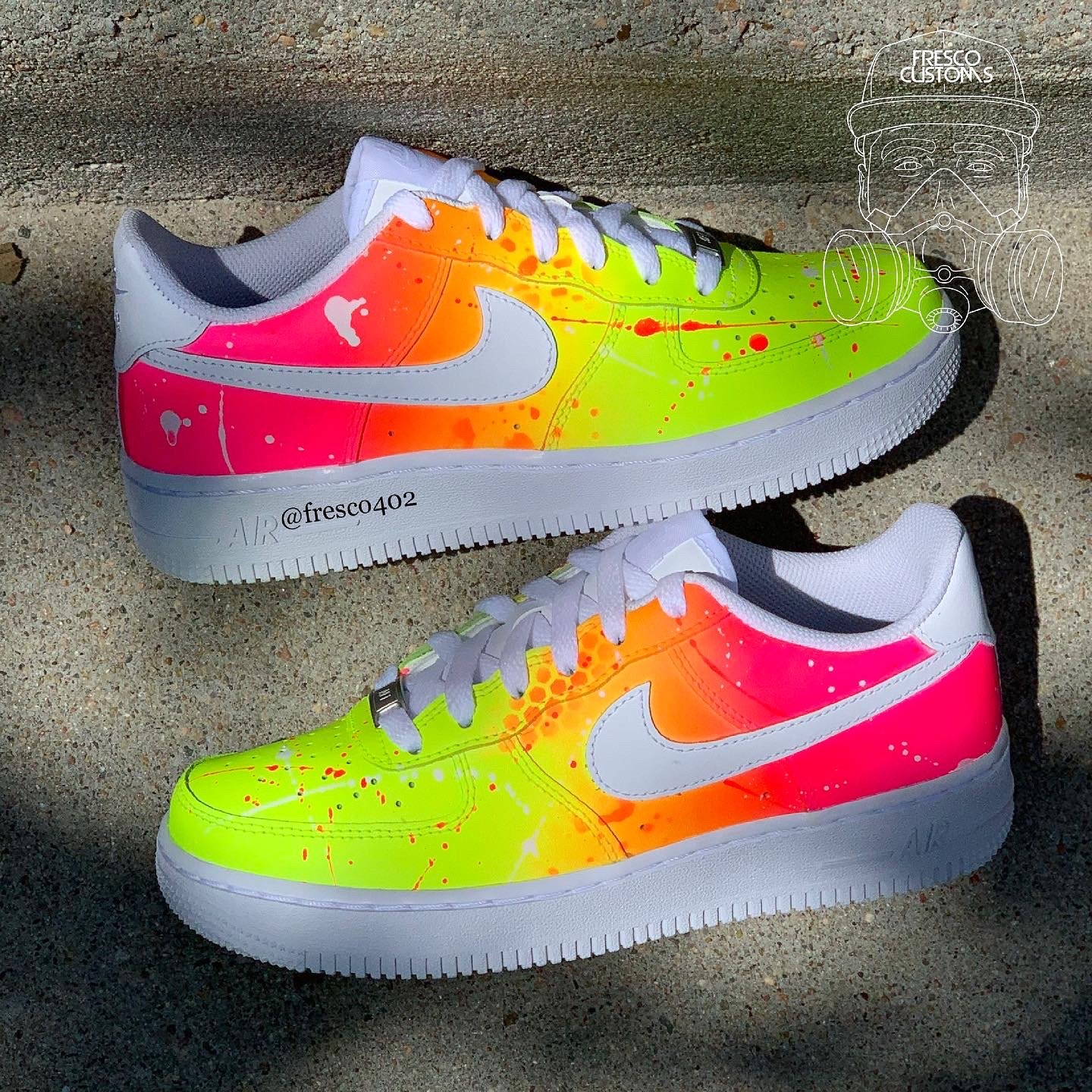 Gym Duplikering Lånte Custom AF1s - Neon Pink/ Neon Yellow | Fresco Customs