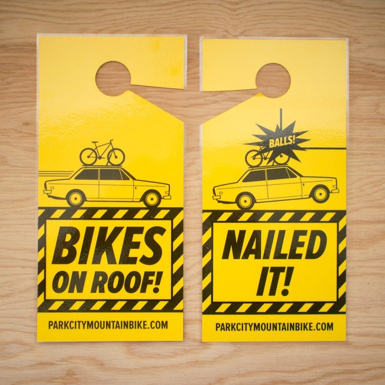 Image of Bikes on Roof Reminder Hang Tag