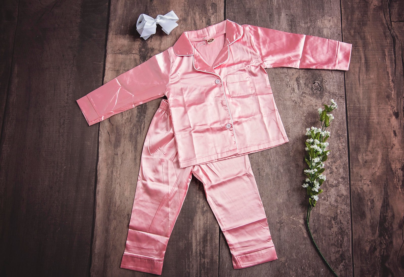 Baby girl best sale silk pajamas