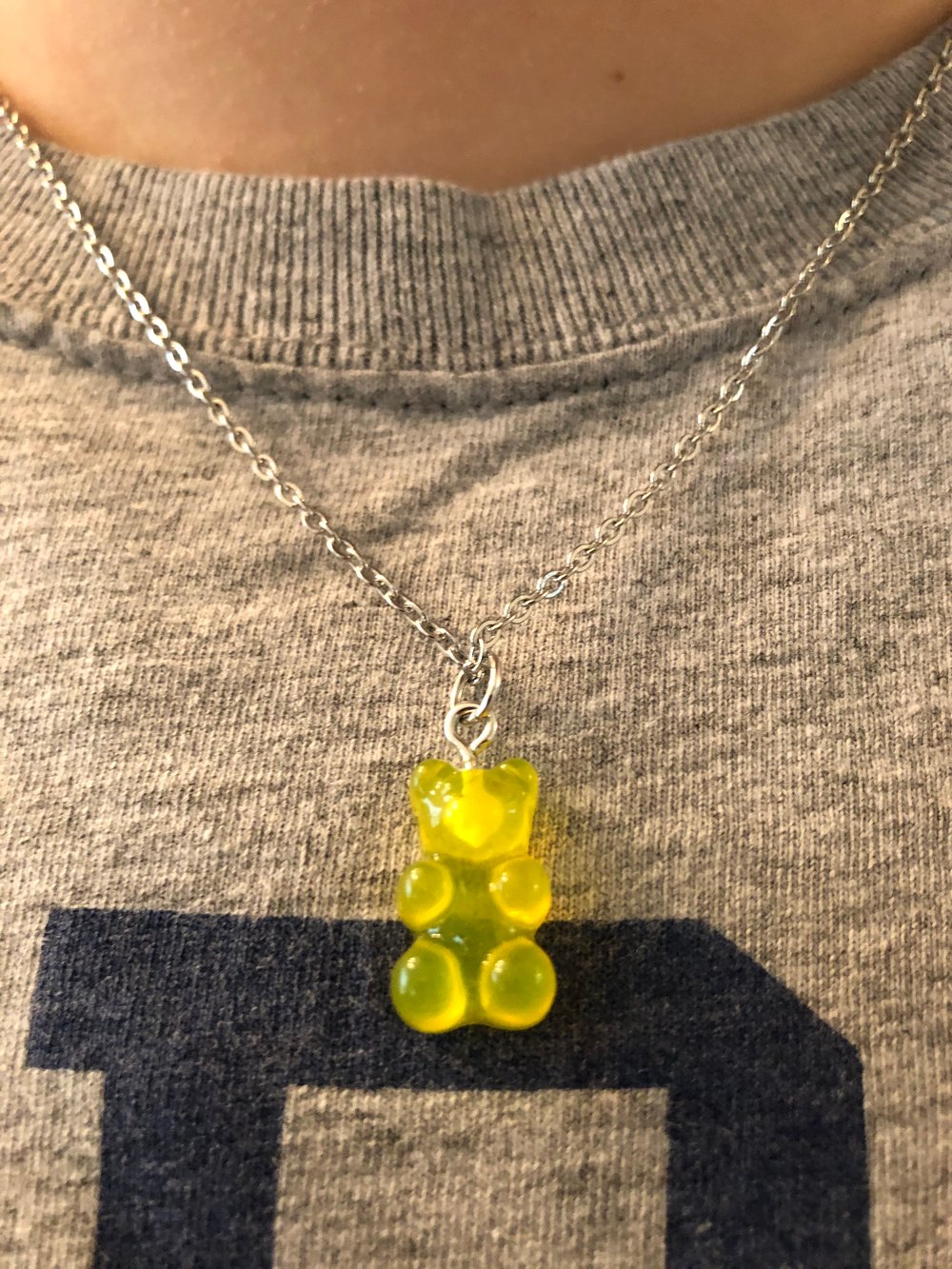 Yellow Gummy Bear Charm Necklace
