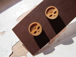 Image of  Laser etched wooden stud earrings