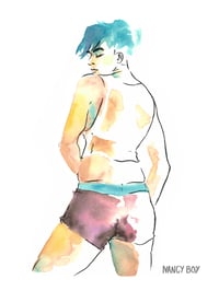 Blue Haired Boy - Art Print