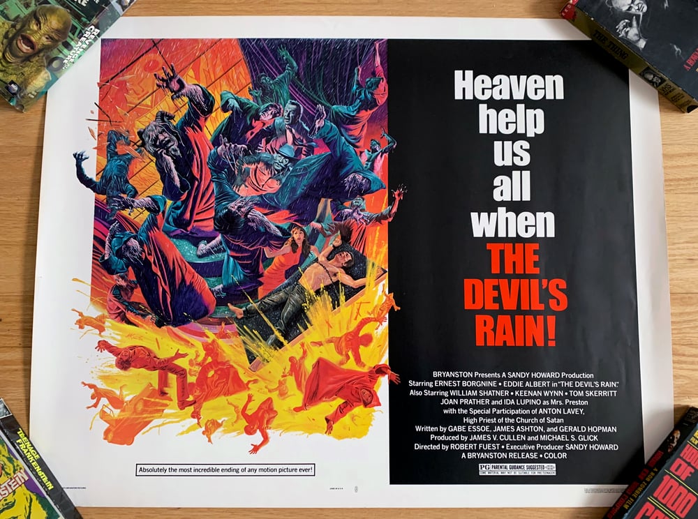 1975 THE DEVIL'S RAIN Original U.S. Half Sheet Movie Poster