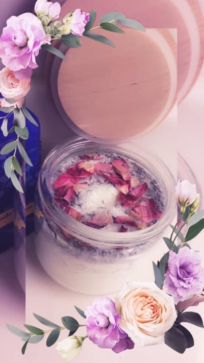 Image of rose and lavender bath salt 