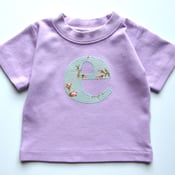Image of Baby Alphabet Shirt - Lavender with rosebuds