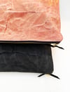 Mended Chaos - Large Clutch in Black Waxed Canvas