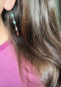 Image 2 of ethiopian opal and antique coral earrings