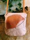 Piece Out Crossbody- Pink Leather Medium Crossbody Bag