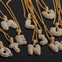 Bubble Letter Pendant + Rope Chain