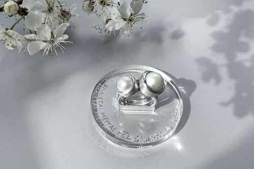 Image of "A daughter more beautiful.." silver rings with pearls  · MATRE PULCHRA FILIA PULCHIOR ·