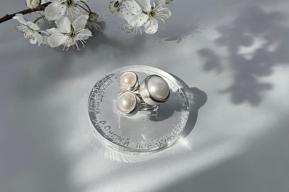 Image of "A mother as beautiful.." silver rings with pearls · FILIIS PULCHRIS.. ·