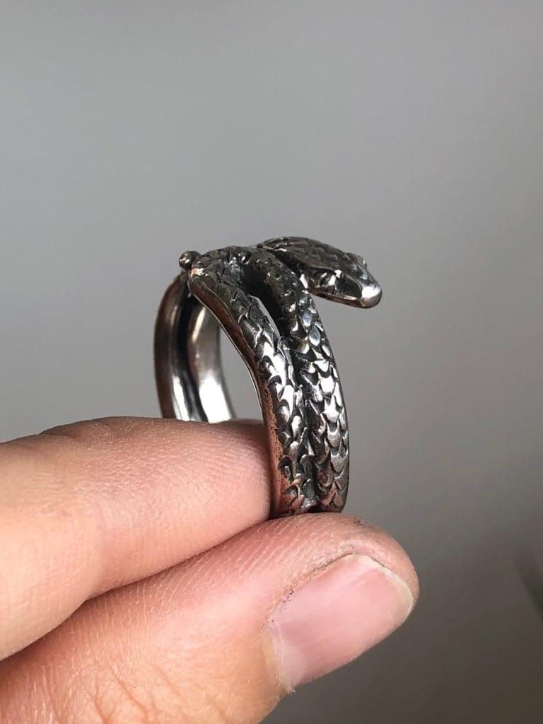 Silver Snake 925 Sterling Silver Statement Ring,Adjustable, Christmas  GiftUS 4.5 | Statement ring silver, Silver fashion, Snake ring silver