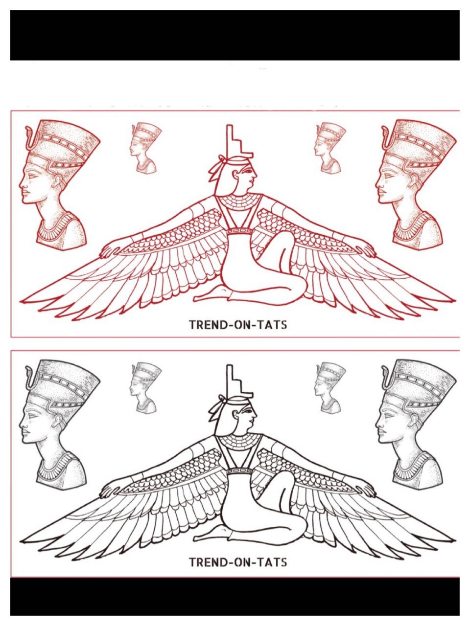 T.O.T Goddess ISIS underboob tat and Nefertiti tat 