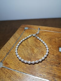 Image 3 of Sterling silver textured bead bracelet