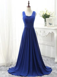 Image 1 of Charming Blue Long Prom Dress, Royal Blue Bridesmaid Dress