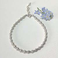 Image 2 of Sterling silver textured bead bracelet
