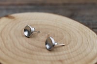 Image 3 of Silver Concave Circle Studs