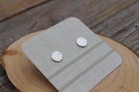 Image 2 of Silver Textured Circle Studs