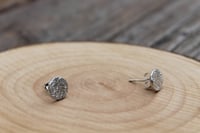 Image 4 of Silver Textured Circle Studs