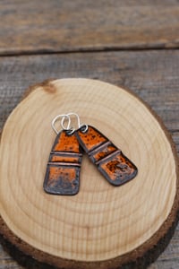 Image 4 of Dark Orange Fold-form Drop Earrings