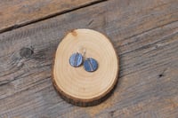 Image 4 of Navy Fold-form Circle Earrings