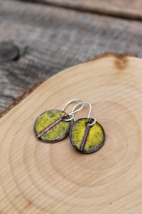 Image 1 of Yellow Fold-form Circle Earrings