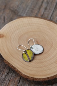 Image 2 of Yellow Fold-form Circle Earrings