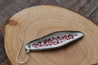 Image 2 of Red and White Open Pod Drop Earrings