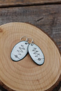 Image 1 of Graphite Drawn Oval Earrings