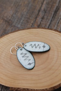 Image 3 of Graphite Drawn Oval Earrings