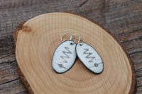 Image 4 of Graphite Drawn Oval Earrings