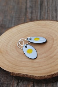 Image 1 of Light Grey and Yellow Spot Earrings