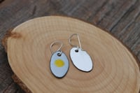 Image 3 of Light Grey and Yellow Spot Earrings